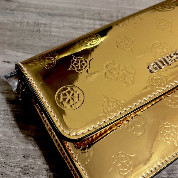 guess walk of fame gold mini crossbody bag - Picture 10 of 10